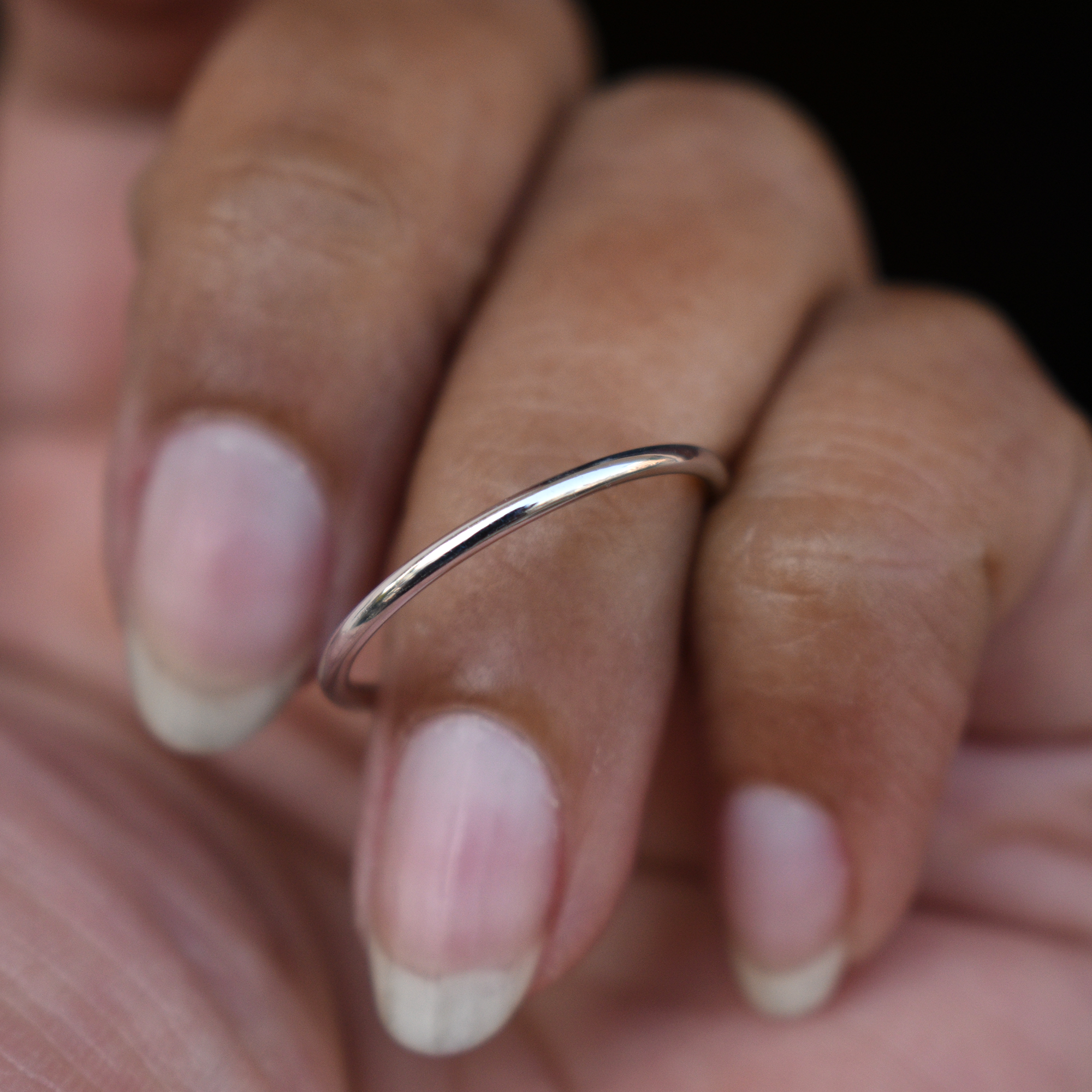 Skinny Smooth Band Ring - Sterling silver – Nikki Stark Jewellery